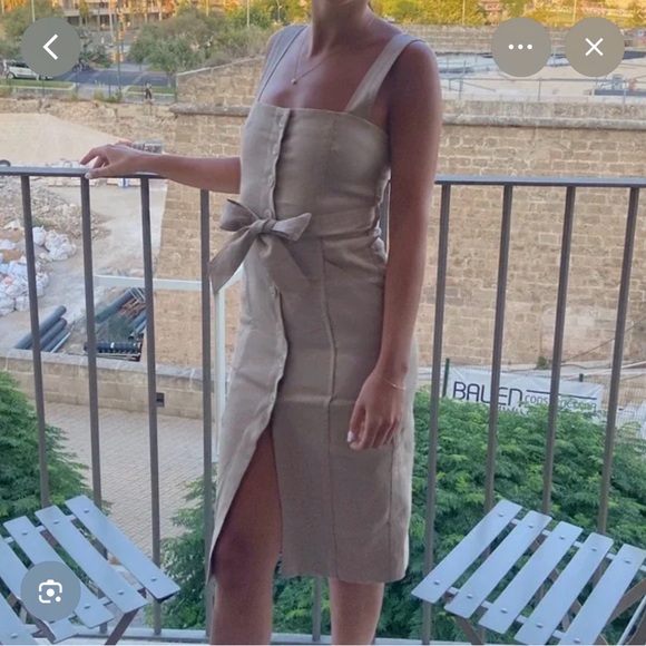 Babaton Beige Midi Dress - Picture 1 of 9